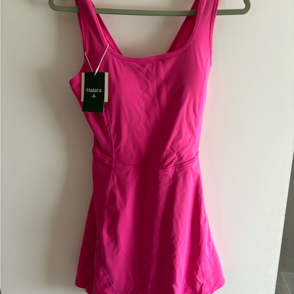 BNWT Halara Easy Peezy Shorts Dress in Fuscia Fedora Size L - Picture 5 of 8